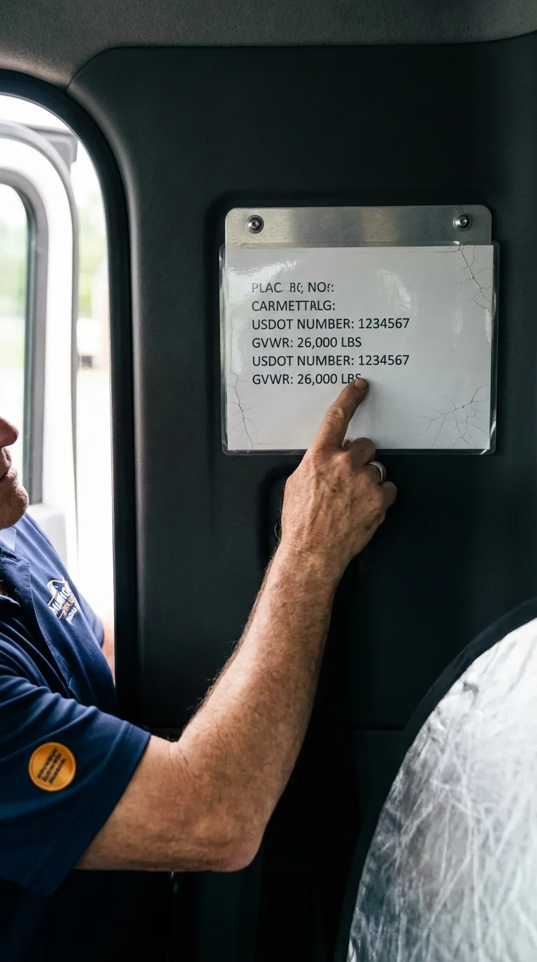 USDOT licensing placard verification in Taylorville